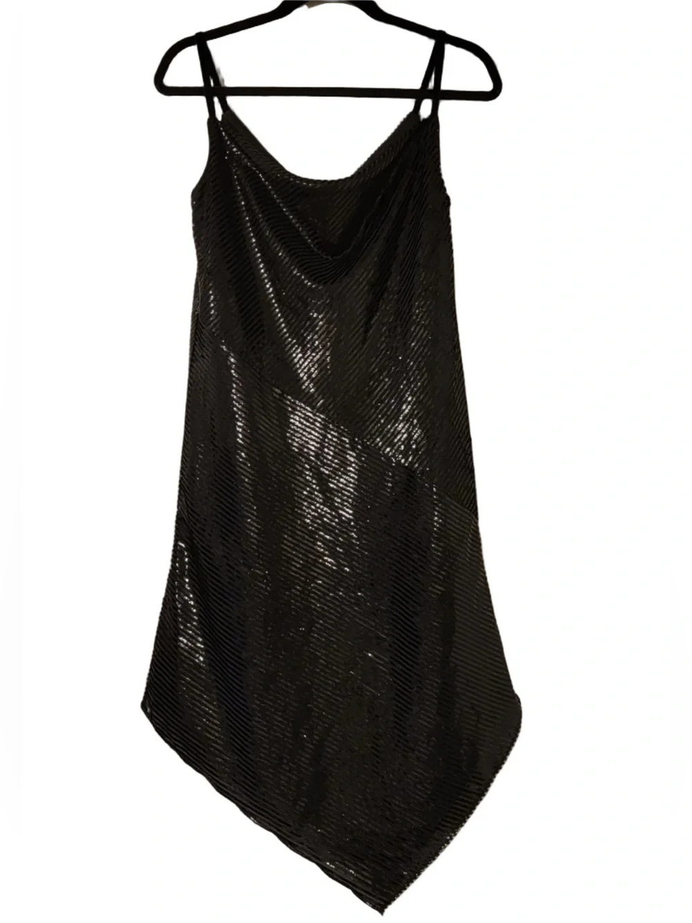 Trina Turk Geometric Striped Burnout Velvet Tent Dress Cowl Neck Size Large NWT